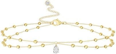 CZ bead waist chain, gold