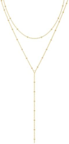 Satellite Y lariat necklace, gold